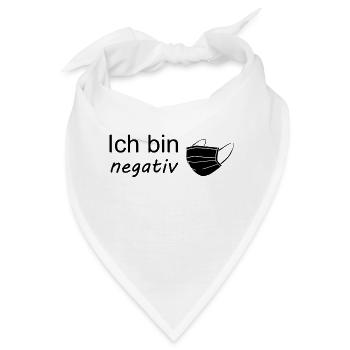 Ich bin Corona negativ - Bandana - Weiß - Vorne