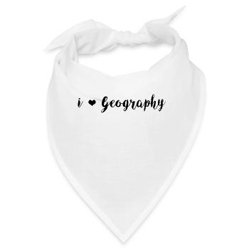 I Love Geography - Geo Liebe Geographie Geschenk - Bandana - Weiß - Vorne