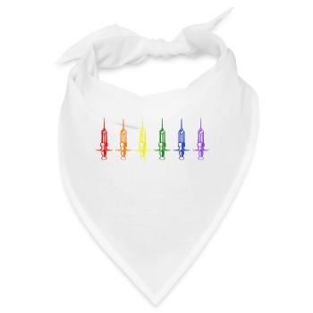 lgbt krankenschwester nursing spritze medizin bunt - Bandana - Weiß - Vorne
