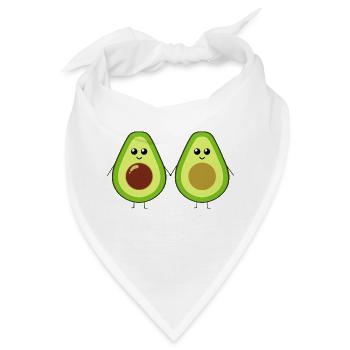 Nette Avocados halten Hände - Bandana - Weiß - Vorne