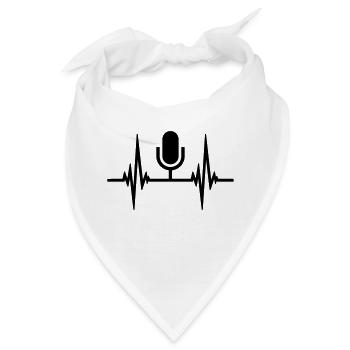 Puls Herzschlag Mikrofon - Bandana - Weiß - Vorne