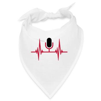 Herzschlag Puls Mikrofon - Bandana - Weiß - Vorne