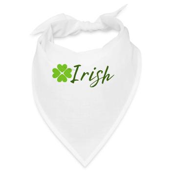 Irisch mit Kleeblatt - St. Patrick Day - Bandana - Weiß - Vorne