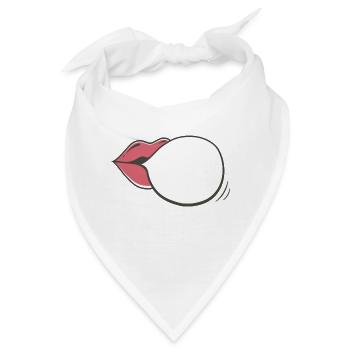 Mund Sprechblase Kommunikation - Bandana - Weiß - Vorne
