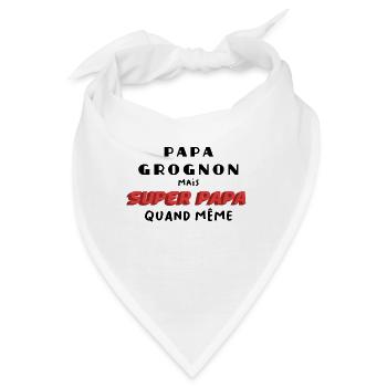Super Papa grummeln Geschenk Humor Vatertag - Bandana - Weiß - Vorne