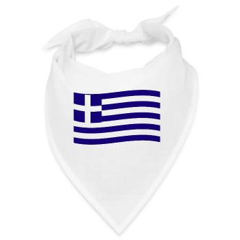 Griechenland Flagge Greece Fahne Hellas Hellenisch - Bandana - Weiß - Vorne