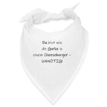 Cheeseburger Ohne Gurke - Bandana - Weiß - Vorne