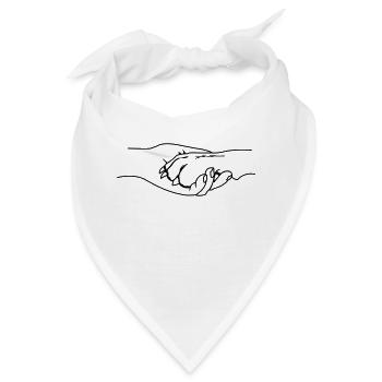 hand pfote - Bandana - Weiß - Vorne
