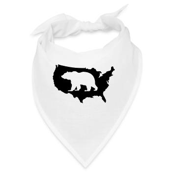 USA Amerika Grizzly Braunbär Naturwunder Abenteuer - Bandana - Weiß - Vorne