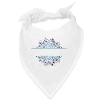 Mandala Cyan Magenta - Bandana - Weiß - Vorne