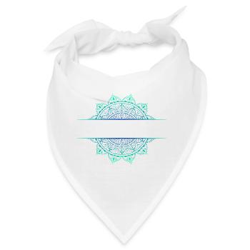 Mandala Cyan Green - Bandana - Weiß - Vorne