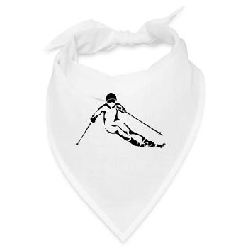 Ski Skiing Snowboard Snowboarder - Bandana - Weiß - Vorne