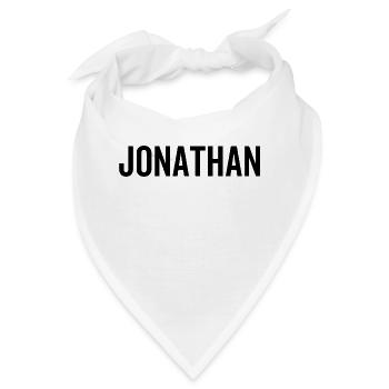 Jonathan Custom Name Schriftart Text Geburtstag - Bandana - Weiß - Vorne