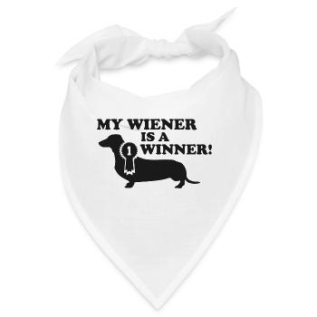 My Wiener ist ein Gewinner - Bandana - Weiß - Vorne