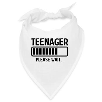 Teenager bitte warten - Bandana - Weiß - Vorne
