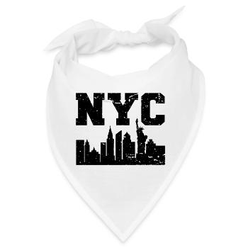 NYC New York Skyline - Bandana - Weiß - Vorne