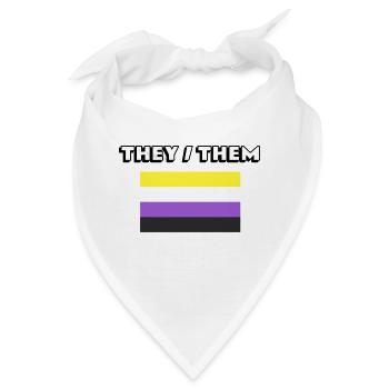 Sie sie nicht-binäre Pronomen Flagge - Bandana - Weiß - Vorne