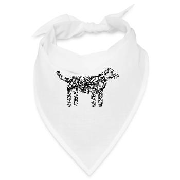 Hund Gekritzel Geschenkidee für Hundebesitzer - Bandana - Weiß - Vorne