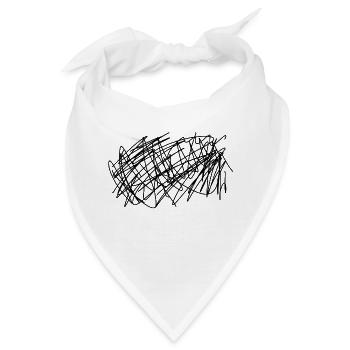 Gekritzel Schwarz Sauklaue Gezeichnet - Bandana - Weiß - Vorne