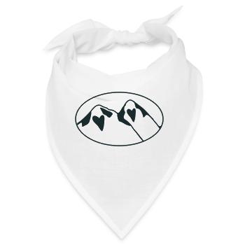 LOVE HEART versteckte ovale Berge - Bandana - Weiß - Vorne