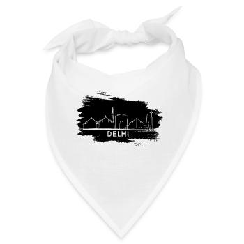 Delhi Skyline - Bandana - Weiß - Vorne