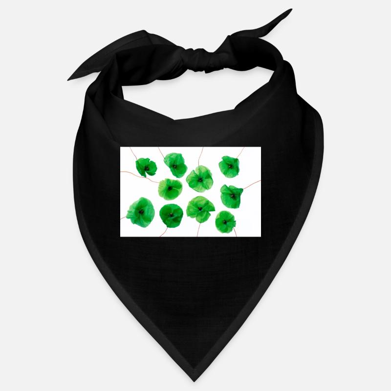 Fleur de pavot Vert Blanc Bandana