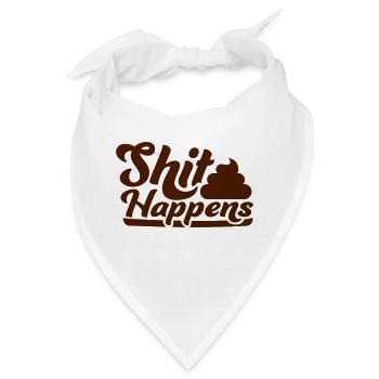 Kot Haufen Shit happens - Bandana - Weiß - Vorne