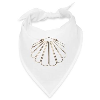schimmernde Zeichnung einer Jakobsmuschel - Bandana - Weiß - Vorne