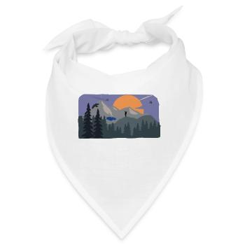 Natur Freiheit Wandern Berge Sonnenuntergang - Bandana - Weiß - Vorne