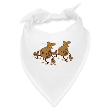 2 gehende Geldsäcke Freunde - Bandana - Weiß - Vorne