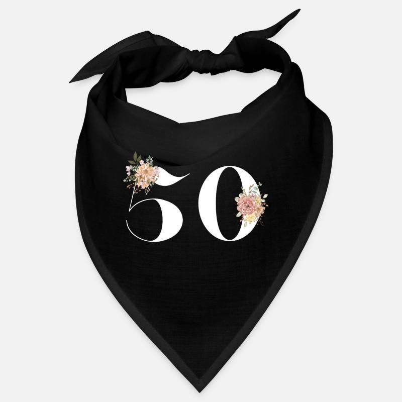 50e anniversaire fleuris (Cadeau de 50 ans) Bandana
