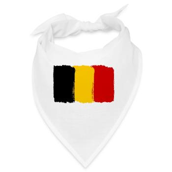 Belgien Flagge used look - Bandana - Weiß - Vorne