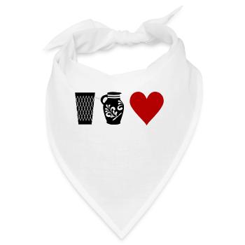 Geripptes Bembel Love - Bembel Desgin Frankfurt - Bandana - Weiß - Vorne