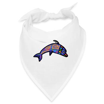 Kultur der Inkas, Delfin - Bandana - Weiß - Vorne