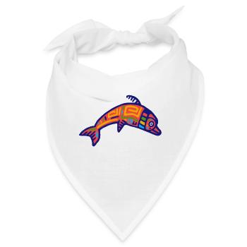 Kultur der Inkas, Delfin - Bandana - Weiß - Vorne
