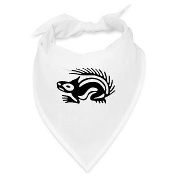 Kultur der Azteken, Eichhörnchen - Bandana - Weiß - Vorne