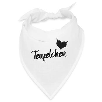 Teufelchen Herz Teufelhörner - Bandana - Weiß - Vorne