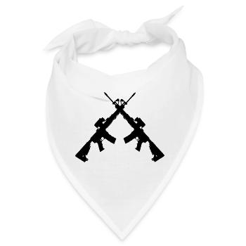 Zwei gekreuzte Colt C7 - Bandana - Weiß - Vorne