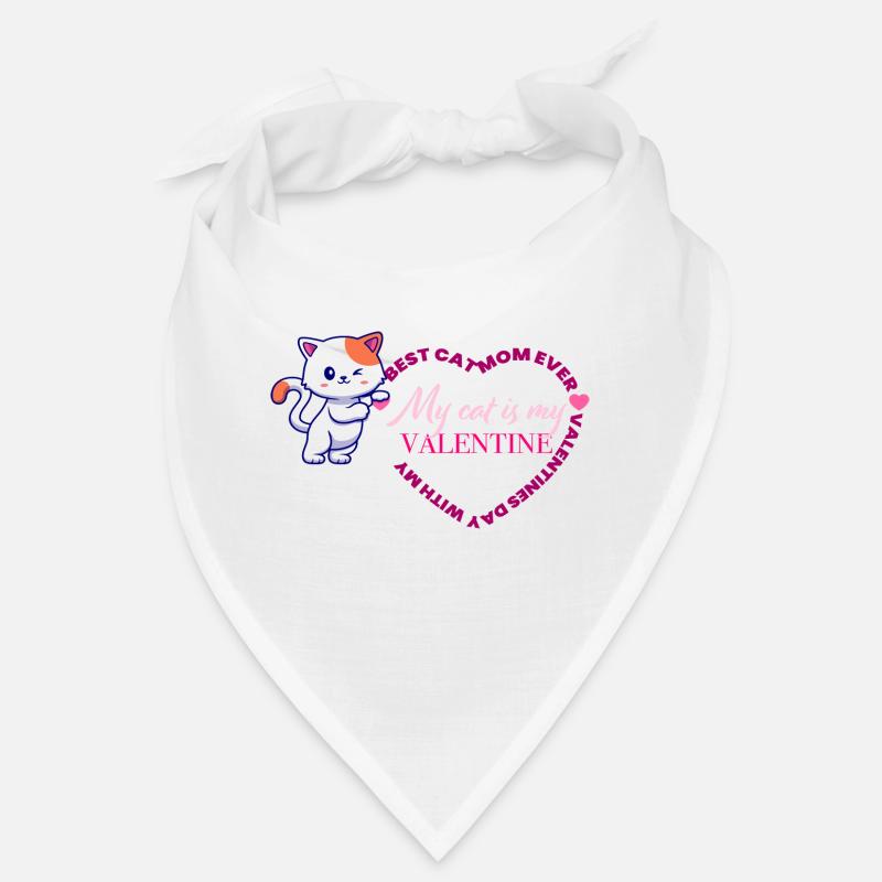 Valentinstag-Katze - Bandana - Weiß