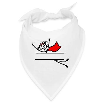 Fliegende Heldin und Strahl zwischen ihnen - Bandana - Weiß - Vorne