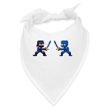 PixelArt, Ninja Fight - Bandana - Weiß - Vorne