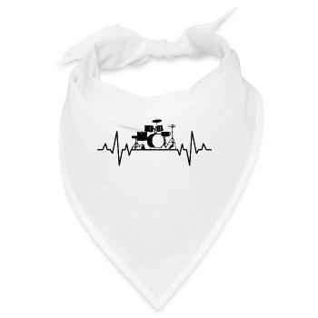 Schlagzeug, Trommel, Musik, Instrument - Bandana - Weiß - Vorne