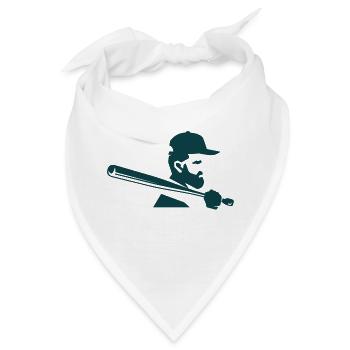 Baseball Spieler Logo - Bandana - Weiß - Vorne