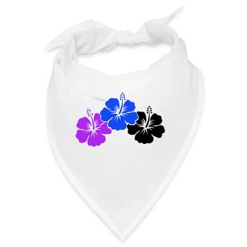 Hibiskus Flowers - Bandana - Weiß - Vorne