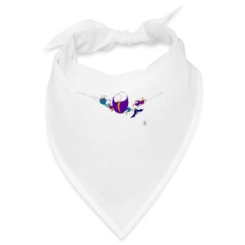 Vögel auf einem Seil - Bandana - Weiß - Vorne