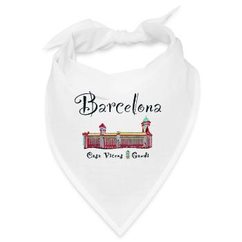 Barcelona, A. Gaudí, Casa Vicens, Spanien - Bandana - Weiß - Vorne