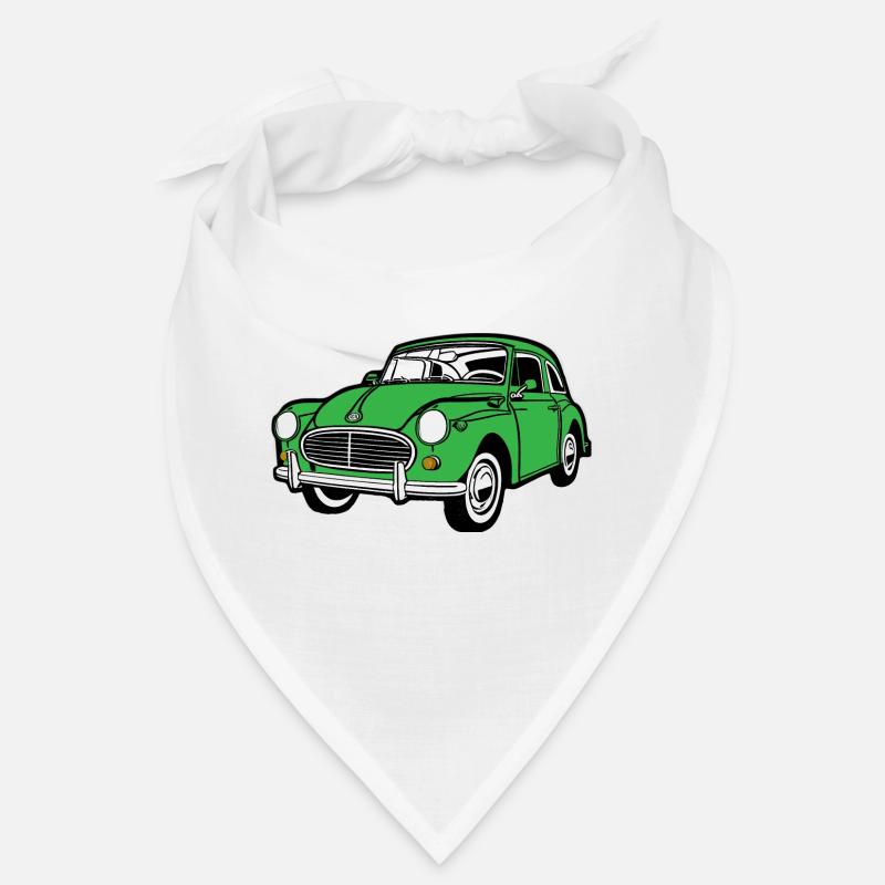 Morris Minor 1000 Oldtimer in Grün - Bandana - Weiß