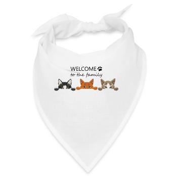 Willkommen in der Katzenfamilie - Bandana - Weiß - Vorne