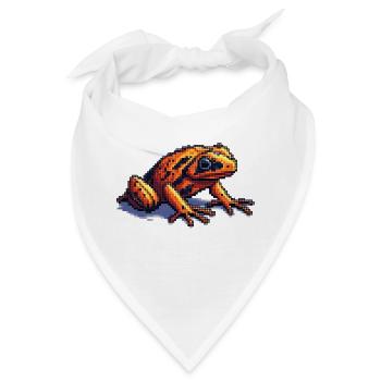 Pfeilgiftfrosch in cooler retro Pixelgrafik - Bandana - Weiß - Vorne