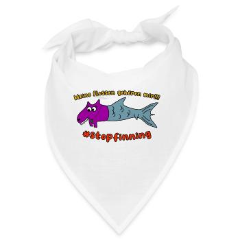 Meine Flossen gehören mir! Stop finning !!! - Bandana - Weiß - Vorne